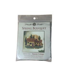 Mill Hill Tuscan Cottage Cross Stitch Glass Bead Kit Spring Bouquet Collection